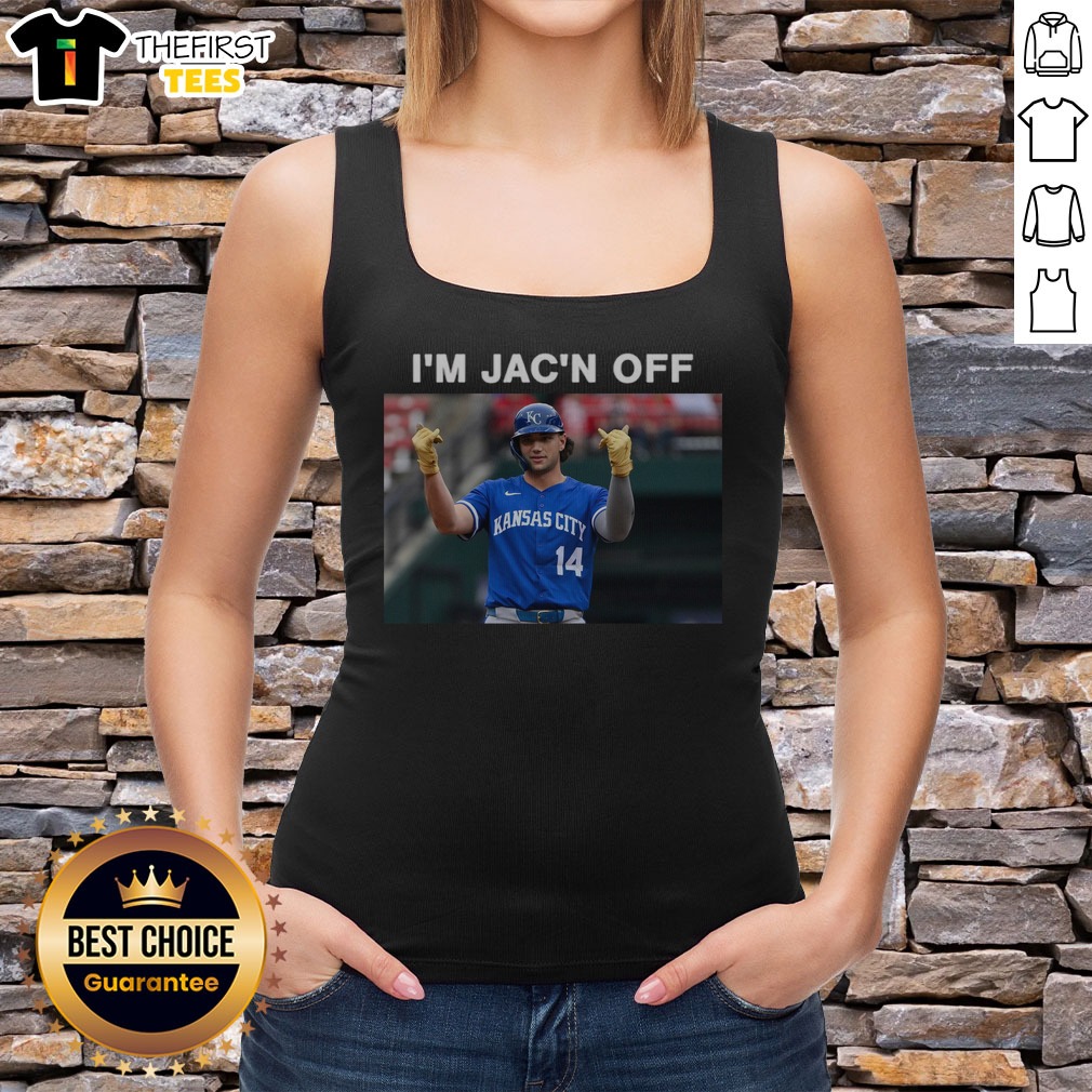 top-jac-caglianone-i-m-jac-n-off-tank-top Top Jac Caglianone I'M Jac'N Off Tank top featuring a bold graphic design