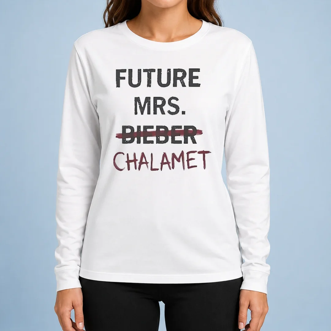 top-kylie-jenner-future-mrs-chalamet-long-sleeve-shirt Top Kylie Jenner Future Mrs Chalamet Long Sleeve Shirt