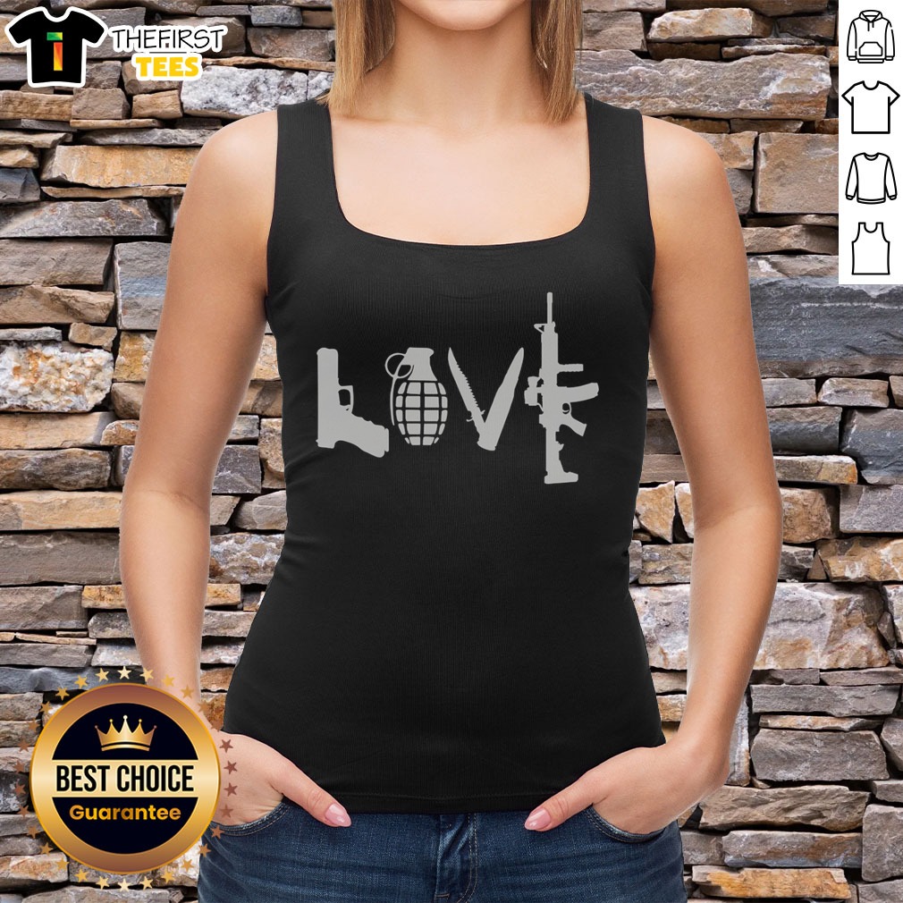 top-love-weapon-symbol-gun-grenade-knife-tactical-military-arms-force-army-logo-tank-top Top Love Weapon Symbol Gun Grenade Knife Tactical Military Arms Force Army Logo Tank Top featuring unique military graphics.