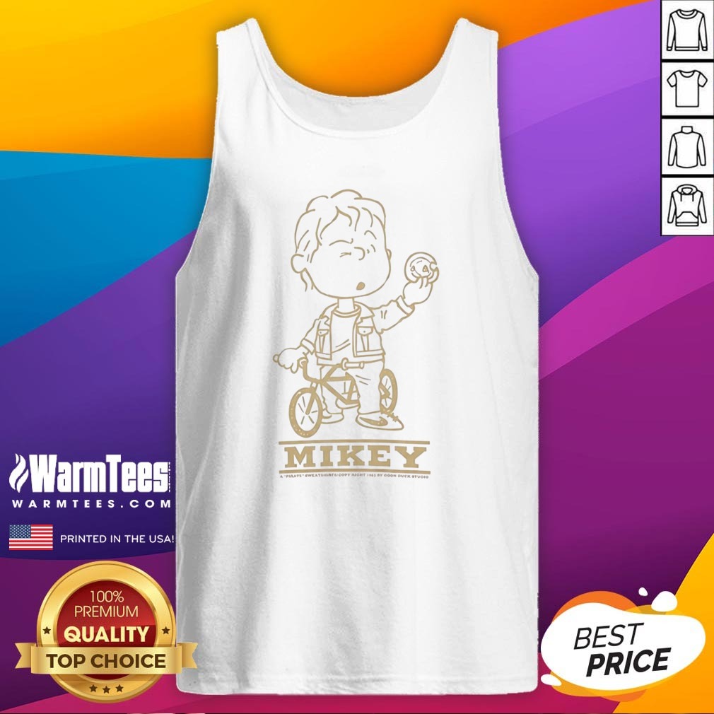 top-mikey-goonies-character-on-bmx-bike-riding-with-coin-illustration-tank-top Top Mikey Goonies Character On BMX Bike Riding With Coin Illustration tank top showcasing a fun design.