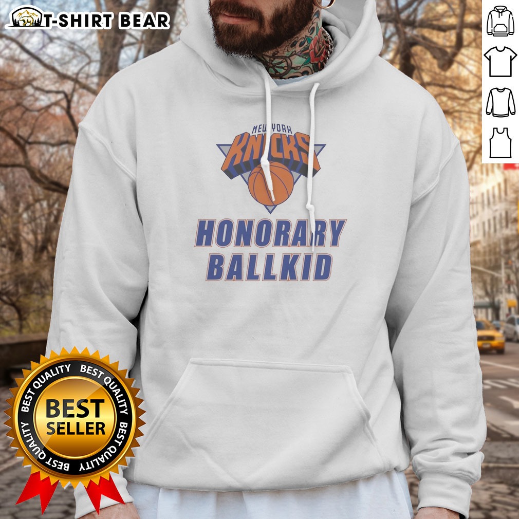 top-new-york-knicks-honorary-ballkid-basketball-hoodie Top New York Knicks Honorary Ballkid Basketball Hoodie in navy blue with logo print, displayed on a front view
