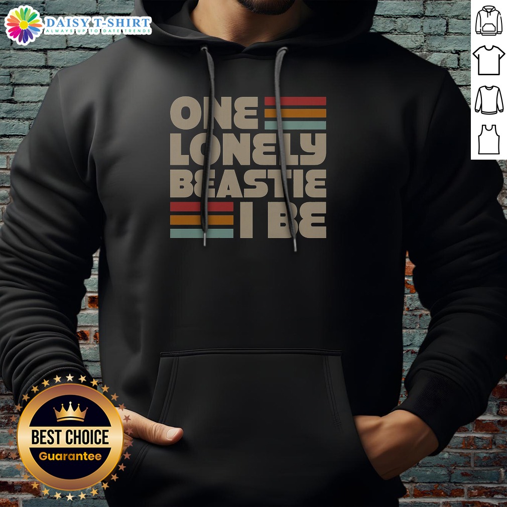 Top Nice One Lonely Beastie I Be Retro Stripe Bold Typography Art Hoodie Top Nice One Lonely Beastie I Be Retro Stripe Bold Typography Art Hoodie in cozy fabric with vibrant retro stripes
