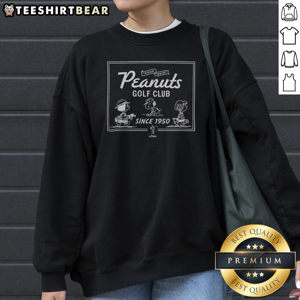 top-peanuts-golf-club-good-grief-since-1950-snoopy-charlie-brown-lucy-sweatshirt Top Peanuts Golf Club Good Grief Since 1950 Snoopy Charlie Brown Lucy Sweatshirt featuring classic Peanuts characters on a cozy crewneck sweatshirt