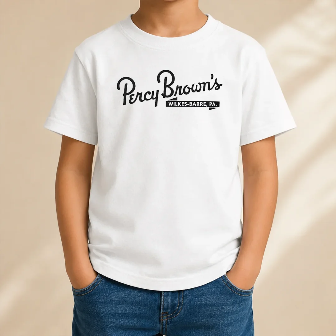 top-percy-brown-s-wilkes-barre-pa-kids-t-shirt Top Percy Brown'S Wilkes Barre PA Kids T-Shirt