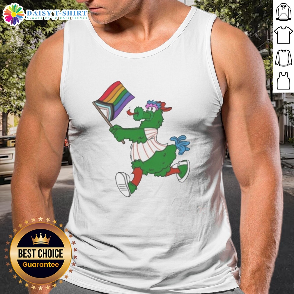 Top Philadelphia Phillies Pride Mascot Running With Progress Flag Tank Top Top Philadelphia Phillies Pride Mascot Running With Progress Flag Tank Top featuring vibrant colors and dynamic design.