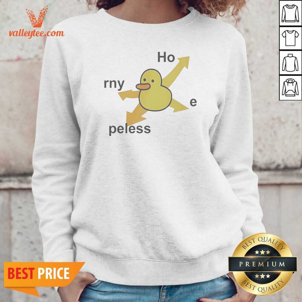 top-rny-peless-duck-in-distress-sweatshirt-sweatshirt-optimized Top Rny Peless Duck In Distress Sweatshirt optimized for sweatshirt garment showing detailed print and cozy fabric