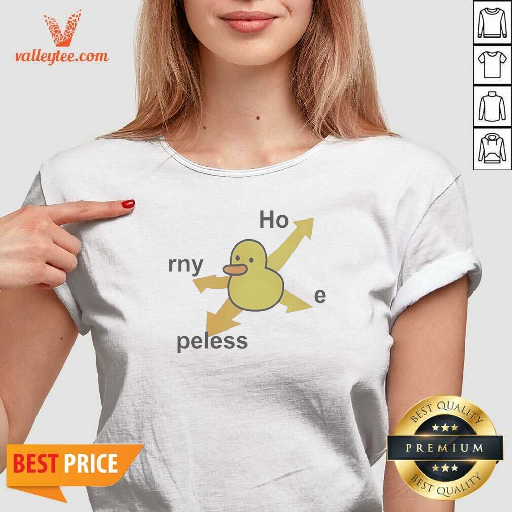 top-rny-peless-duck-in-distress-v-neck-shirt-v-neck-optimized Top Rny Peless Duck In Distress V-Neck Shirt