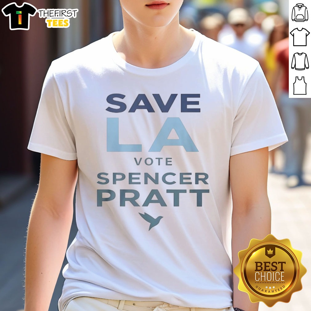 top-save-la-vote-spencer-pratt-shirt-1 Top Save LA Vote Spencer Pratt Shirt displayed on a flat lay background, showcasing vibrant colors and design.