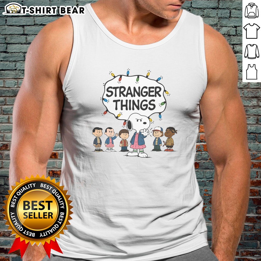 top-snoopy-eleven-peanuts-stranger-things-characters-and-lights-tank-top Top Snoopy Eleven Peanuts Stranger Things Characters And Lights Tank top featuring iconic characters in vibrant colors.