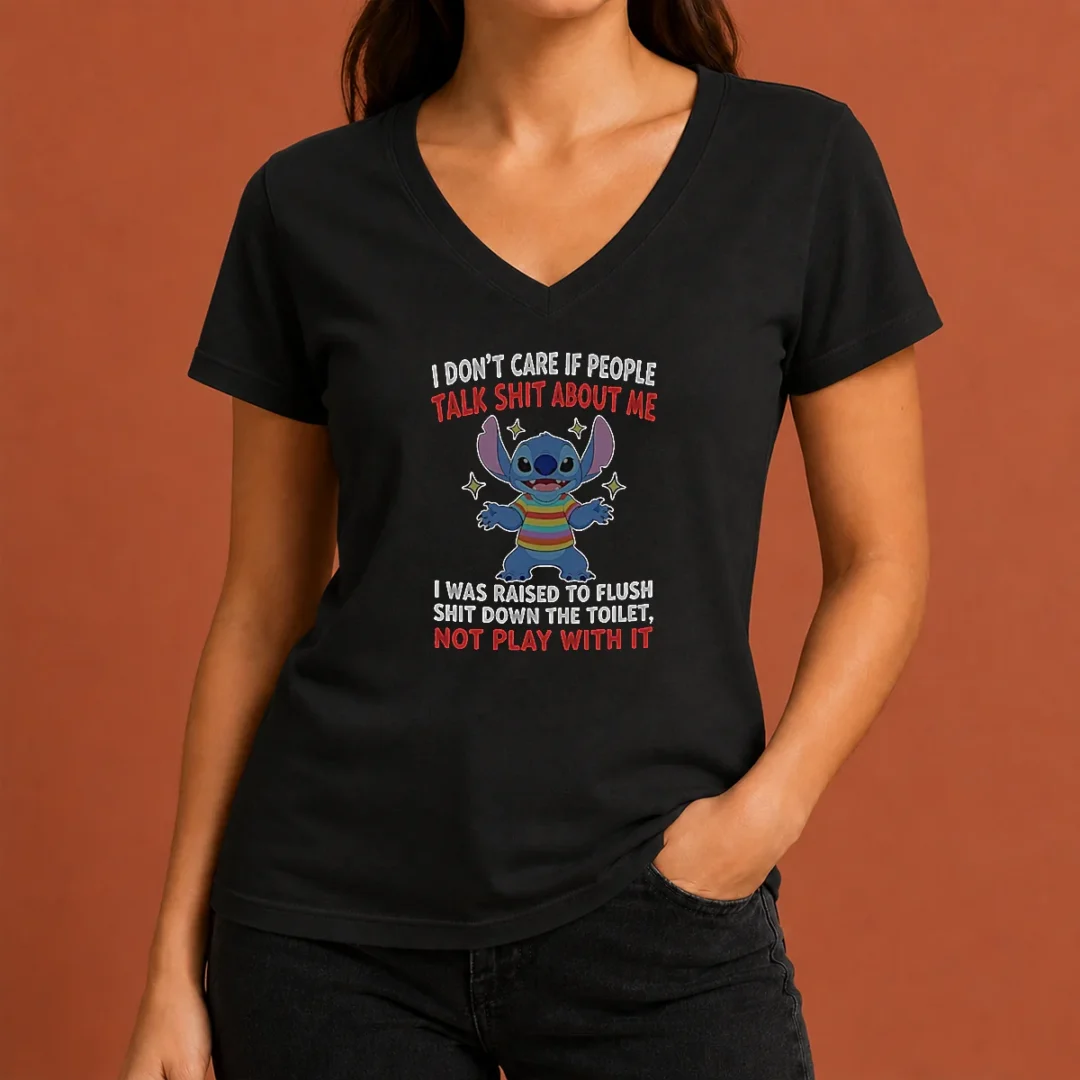 top-stitch-i-don-t-care-if-people-talk-shit-about-me-v-neck-shirt Top Stitch I Don'T Care If People Talk Shit About Me V-Neck Shirt