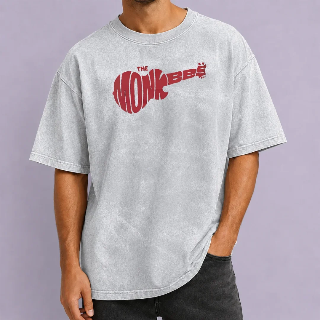 top-the-monkees-guitar-logo-washed-t-shirt Top The Monkees Guitar Logo Washed T-Shirt
