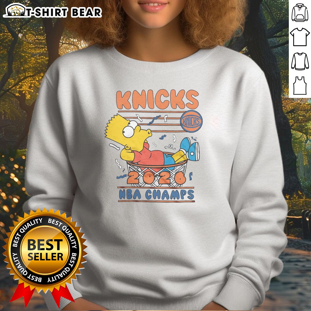 Top The Simpsons Bart X Knicks 2026 NBA Champs Sweatshirt Top The Simpsons Bart X Knicks 2026 NBA Champs Sweatshirt featuring vibrant cartoon graphics on a cozy sweatshirt