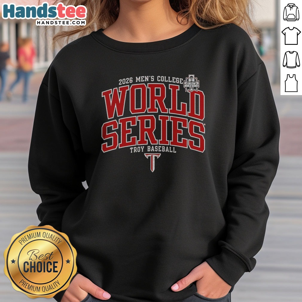 top-troy-trojans-mens-college-world-series-2026-logo-sweatshirt Top Troy Trojans Mens College World Series 2026 Logo sweatshirt in dark color featuring team logo on front