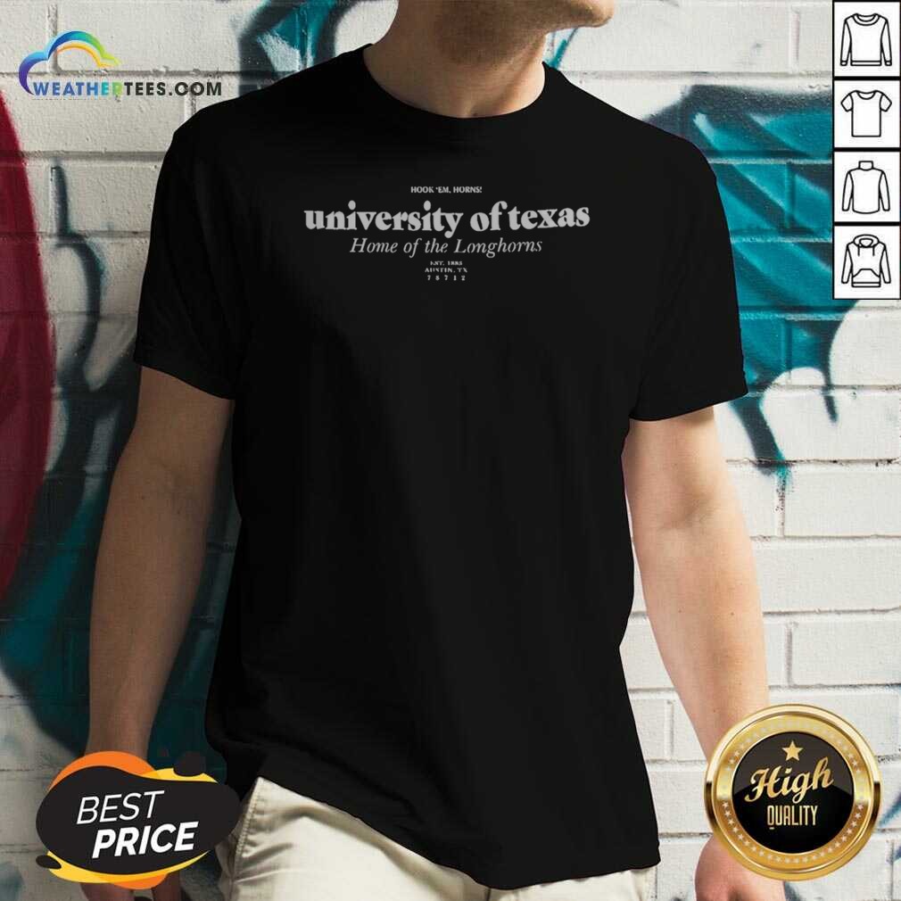 top-university-of-texas-home-of-the-longhorns-hook-em-horns-v-neck-v-neck-optimized Top University Of Texas Home Of The Longhorns Hook Em Horns v neck optimized garment featuring a sporty design.