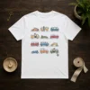 Top Volkswagen Vans And Beetles Mens t shirt featuring classic VW van and beetle graphics on a comfortable cotton tee