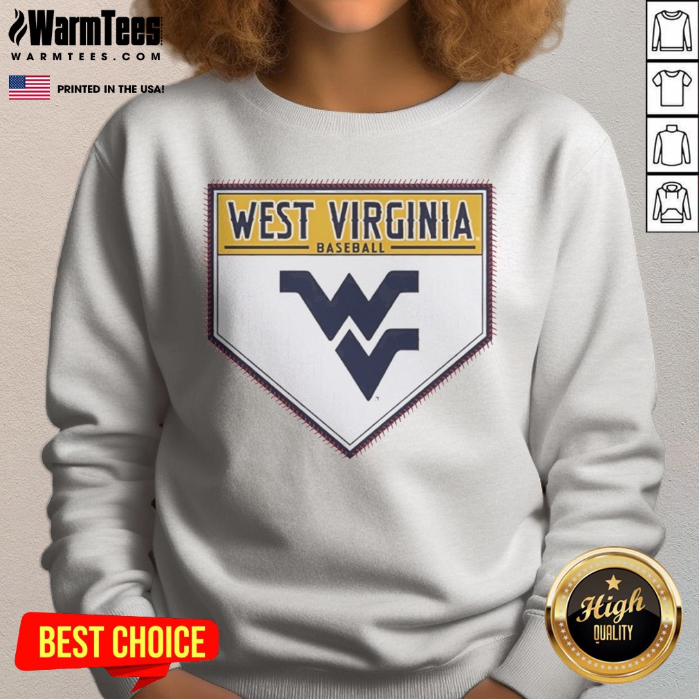 top-west-virginia-baseball-mountaineers-home-plate-logo-sweatshirt Top West Virginia Baseball Mountaineers Home Plate Logo sweatshirt featuring a bold design