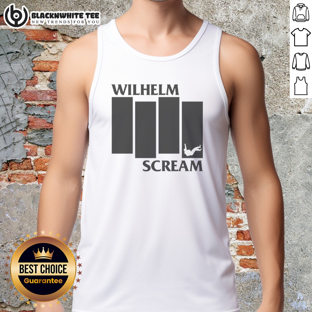 Top Wilhelm Scream Black Flag Tank Top Top Wilhelm Scream Black Flag Tank Top in black featuring a bold graphic design on front