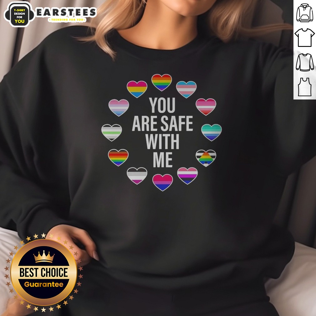 top-you-are-safe-with-me-pride-month-sweatshirt Top You Are Safe With Me Pride Month sweatshirt in a cozy fit with vibrant Pride colors