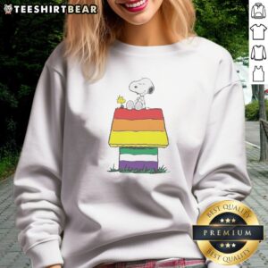Hot Snoopy Peanuts Happy Pride Month Sweatshirt featuring a colorful design celebrating Pride.