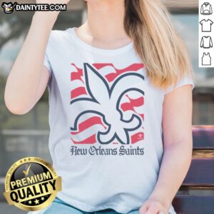 Nice New Orleans Saints American Heritage Wordmark Ladies Shirt featuring a comfortable fit and vibrant team colors
