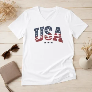 Original USA Patriotic Stars V-Neck Shirt