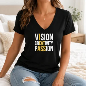 Happy Nice Vision Creativity Passion I Eat Ass Funny V-Neck Shirt