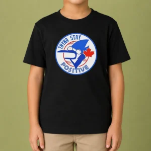 Pretty Tryna Stay Positive Blue Jay Baseball Logo Kids T-Shirt