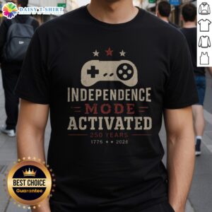 Awesome Independence Mode Activated Shirt displayed on a flat lay background, showcasing vibrant colors and unique design.