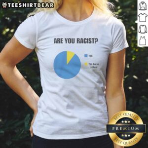 Pretty Are You Racist Yes Yes But In Yellow Ladies Shirt displayed on a flat surface