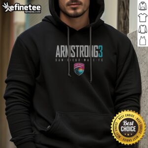 Awesome San Diego Wave FC Armstrong 3 Player Logo NWSL Soccer hoodie featuring vibrant team colors and logo.
