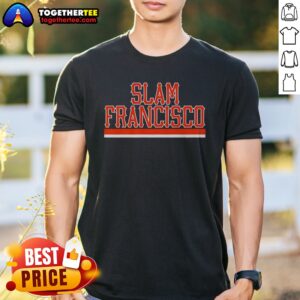 Premium San Francisco Giants MLB Slam Francisco Team Logo Shirt in black short sleeve cotton tee