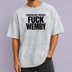 Hot Victor Wembanyama San Antonio Spurs Pardon My French Basketball Slogan Typography Washed T Shirt in soft cotton fabric