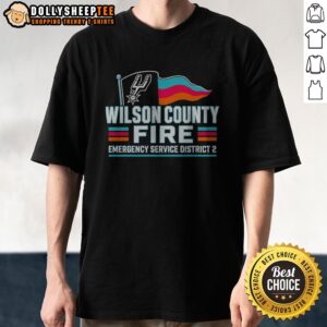 Hot San Antonio Spurs Wilson County Fire Emergency Service District 2 Team Logo Shirt displayed on a neutral background.