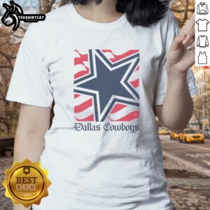 Good Dallas Cowboys American Heritage Wordmark Ladies shirt in a vibrant blue color