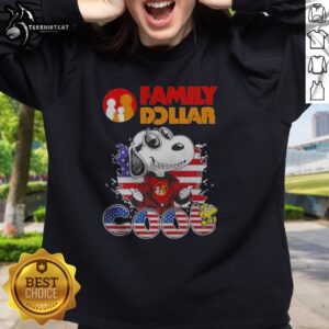 Good Snoopy Woodstock Charles M Schulz Peanuts United States Family Dollar Cool Sweatshirt in vibrant colors.