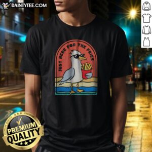 Seagull Wearing Sunglasses Just Here For The Fries Beach Retro Vintage