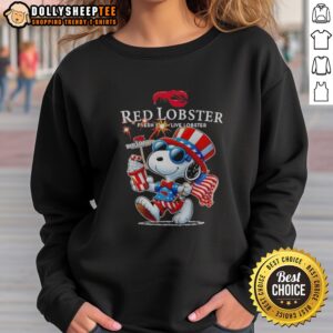 Nice Snoopy X Red Lobster Fourth Of July American 250 Years 1776 2026 Fireworks Sweatshirt in vibrant colors