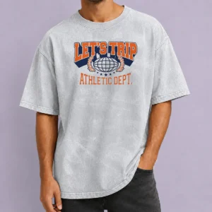 Funny Lets Trip Athletic Dept Go Sports Washed T-Shirt