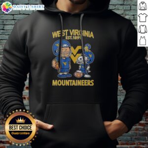 Pretty The Peanuts West Virginia Mountaineers Football Est 1891 Hoodie in navy blue with front graphic and hood