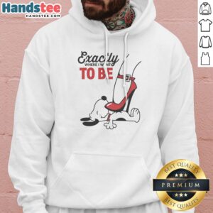 Hot Cartoon Dog Red Heel Shoe Exactly To Be Where I Want To Be Hoodie featuring a playful cartoon design
