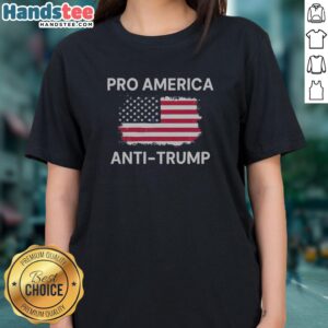 Premium Patriotic Dissenter American Flag Pro America Anti Trump Ladies Shirt displayed on a vibrant background