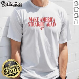 Official Make America Straight Again Male And Female Gender Symbol Political t shirt displayed on a white background.