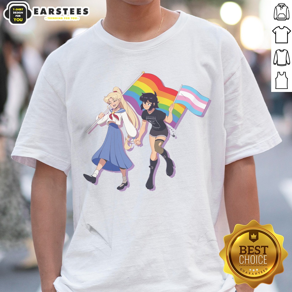 usagi-tsukino-and-sailor-moon-character-holding-obsession-pride-flag-shirt Usagi Tsukino And Sailor Moon Character Holding Obsession Pride Flag shirt featuring vibrant colors and a unique design.