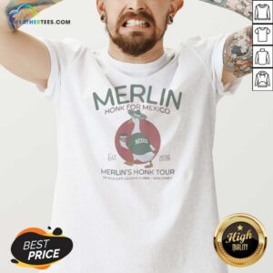 Hot Merlin Honk For Mexico Est 2026 V-Neck Shirt