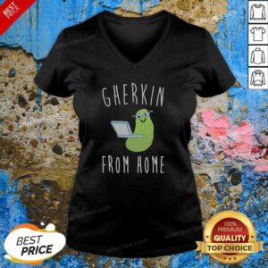 Good Gherkin From Home v neck optimized garment showcasing a trendy v-neck design and vibrant colors.