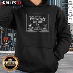 Official Peanuts Golf Club Good Grief Since 1950 Snoopy Charlie Brown Lucy Hoodie in white with front graphic print