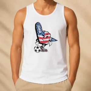 Original USA Soccer Mascot Foam Finger With Ball And Pennant Tank Top