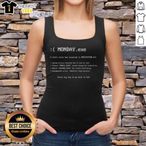 Pretty Monday Exe Error Tank top featuring a unique graphic design for casual wear.