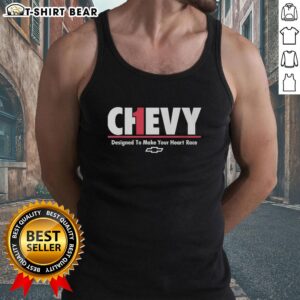 Official Chevrolet Designed To Make Your Heart Race Ch1evy tank top showcasing a stylish design for car enthusiasts.