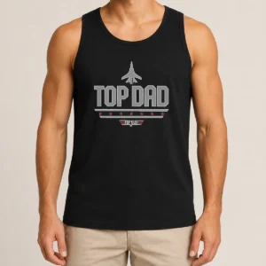 Official Top Dad Top Gun Logo Parody Tank Top